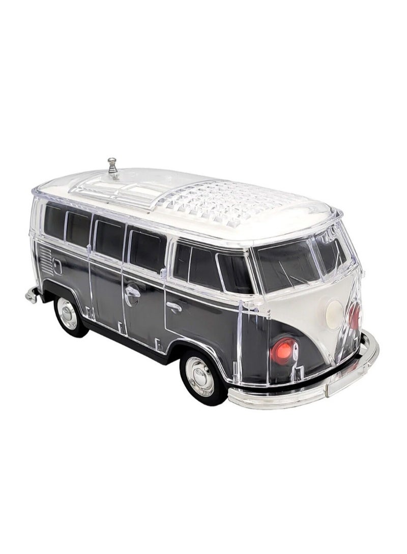 ALLTEC Vintage Camper Van Bluetooth Speaker with FM Radio, USB Playback & LED Lights - Image 1
